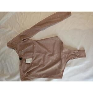 Windsor Natural Nude/Bronze Sparkle One-Shoulder Bodysuit Size S